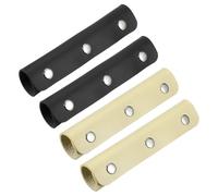 QUARKZMAN 4 Piezas Funda Para Asas De Bolso Fundas Para Asas De Equipaje En Cuero Protector Para Asas De Bolso Textura Fina Hebilla Plateada Para Bolso Maletín Equipaje Negro/Beige