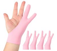 QUARKZMAN 4 Piezas Guante De Dibujo para Artistas, Guante De Gráficos Transpirable con Dos Dedos para Mano Derecha E Izquierda Tableta Gráfica Papel Boceto (Tamaño S), Rosa