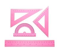 QUARKZMAN 4 Piezas Juego De Reglas Triangulares 20cm Plástico Métrico Pulgada Transportador Geométrico Escala De Ingeniería Regla De Dibujo Kit Para Oficina Hogar Rojo