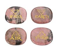 QUARKZMAN 4 Piezas Piedras De Chakra Grabadas Con Símbolos Reiki, Piedra De Venas Rojas Cristales De Sanación Reiki Piedras Preciosas 7 Piedras De Cristal De Chakra Piedras Palmeadas Pulidas