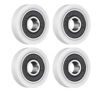 QUARKZMAN 4 Piezas Polea De Rodillo Con Rodamiento 8x28x7mm, Rueda Rodante Para Transportador Con Rodamiento 608RS Para Accesorios De Hardware Para Muebles (Blanco)