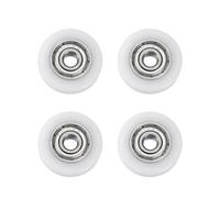 QUARKZMAN 4 Piezas Rodamiento de Bolas Guía 3x15x4mm Doble Blindado Rodamientos de Rodillos de Nylon, Rueda de Polea Plana para Muebles, Accesorios de Ferretería, Blanco