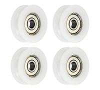 QUARKZMAN 4 Piezas Rodamiento Guía De Nylon Plástico Tipo U 6x29x10mm Rueda Polea Tipo U Rodamiento Rodillos Ruedas (Blanco)