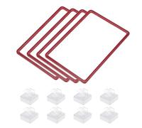 QUARKZMAN 4 Piezas Soporte de Etiqueta Magnética 12 x 9" A4 Marco de Cartel de Etiqueta de Estante con Base de Imanes Estante de Almacén Protectores de Plástico Rojo