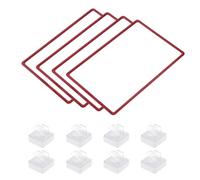 QUARKZMAN 4 Piezas Soporte de Etiqueta Magnética Marco de Cartel de Etiqueta de Estante A3 de 17 x 12" con Base de Imanes Protectores de Plástico Rojo