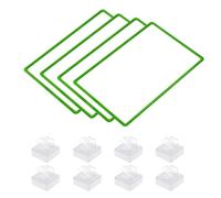 QUARKZMAN 4 Piezas Soporte de Etiqueta Magnética Marco de Cartel de Etiqueta de Estante A3 de 17 x 12" con Base de Imanes para Estante de Almacén Protectores de Plástico Verde