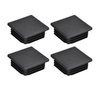 QUARKZMAN 4 Piezas Tapones de Plástico para Tubos Cuadrados de 50Mmx50Mm (1.97 Pulgadas) para Pasamanos, Barandillas de Escalera, Tubos de Protección, Color Negro