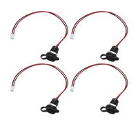 QUARKZMAN 4 Piezas Tipo C Hembra Chasis 2 Pines Cable 3A 5V Rosca Redonda USB C Hembra Socket A PH2.0 Terminal Impermeable Cable De Extensión Con Tapa Negra Y Tuerca Para PC Lámparas