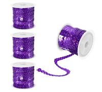 QUARKZMAN 4 Piezas Tira de Lentejuelas Plana Laser 4,57m x 6mm