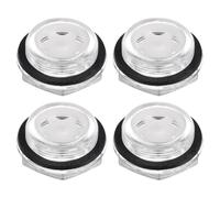 QUARKZMAN 4 Piezas Visor de Nivel de Aceite para Compresor de Aire M33 x 1.5mm Macho de Plástico con Cabeza Hexagonal y Ventana Indicadora de Aceite con Anillo en O Transparente