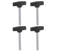 QUARKZMAN 4 piezass en T con alas M10 x 60mm Macho Métrico Tornillo Roscado 55mm Cabeza en T Perillas de Plástico Tornillos de Pulgar Apretar Perilla Agarre Tornillo de Pulgar, Negro
