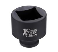 QUARKZMAN 4 Punti 1/2" Drive 30mm Bussola Da Impatto Metrica Quadrata 2" (50mm) Lunga Acciaio 40CR Fosfatazione Standard Attrezzo Per Mozzo Ruota Per Riparazioni Auto Uso Meccanico Domestico