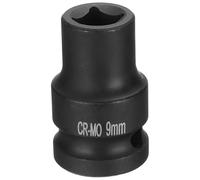 QUARKZMAN 4 Punto Cuadrado Socket 1/2" Drive 9mm Métrico Cuadrado Impacto Socket Cr-Mo Ennegrecimiento Estándar Llantas Zócalos Zócalo Neumático Herramienta