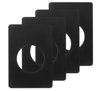 QUARKZMAN 4 Set 130X90mm / 5.12"X3.54" Placa de Refuerzo para Pomo de Puerta, Cubierta de Agujero de Puerta de Acero Inoxidable para Reparación de Cerradura de Pomo, Negro