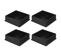 QUARKZMAN 4 Tapas de PVC para Patas de Silla Cuadradas, 100mm x 100mm de Diámetro, Negras, Protectores de Pies de Muebles para Mesas, Armarios y Camas