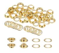 QUARKZMAN 40 Juegos de Ojales con Arandelas de 14mm Kit de Ojales de Metal de Cobre para Telas Cortinas Cinturones de Cuero Zapatos Bolsas DIY Dorado