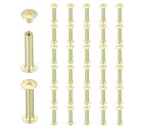 QUARKZMAN 40 Juegos De Tornillos Remaches Chicago M5x30mm Metal Dorado | Cabezal Phillips Poste Clavos Remaches Pernos Conectores, Para Manualidades De Cinturón De Cuero Bolso