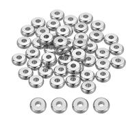 QUARKZMAN 40 pcs Abalorios Planos Redondos Separadores 5mm Acero Inoxidable Cuentas Heishi Rondelle Disco Abalorios Sueltos Para Hacer Joyería Pendientes Plata 1.5mm DI X 1.5mm Altura