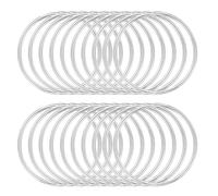 QUARKZMAN 40 Pcs Metal Manualidades 2.2 Pulgadas Coronas Florales Aros Macramé Aros Para Atrapasueños Para Manualidades DIY Colgadores De Plantas De Macramé Plata