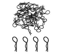 QUARKZMAN 40 Piezas Clips para Carrocería RC En Ángulo de 90 Grados Pasadores R Elásticos Doblados 24,3x1,2x9,4 mm para Automóviles RC a Escala 1/8 1/10 Y 1/12 (Negro)