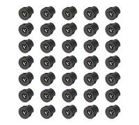 QUARKZMAN 40 Piezas Conector Hembra De Panel DC5521, 30V 0.5A 5.5x2.1mm 3 Pines Conector De Alimentación DC con Tuerca Y Arandela Metálica para Dispositivos Electrónicos, Negro 14x14x18mm