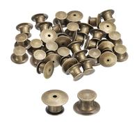 QUARKZMAN 40 Piezas De Broches De Seguridad Para Alfileres De Metal, Sujetadores De Alfileres Hebilla De Cierre Pinza De Cabeza Plana Para Broches Manuales Insignias Esmalte Solapa, Bronce