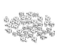 QUARKZMAN 40 Piezas De Cuentas De Crimpado, Abalorios De Cobre De 3.2mm Conectores Abalorios Sueltos Remate Final Para Pendientes Collares Pulseras Colgantes Manualidades DIY, Plateado