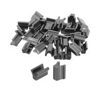 QUARKZMAN 40 Piezas de Retenedores de Deslizadores de Cremallera - Topes #8 para Bolsos, Abrigos, Chaquetas, Cremalleras de Extremo Cerrado, Reemplazo, Negro Metálico