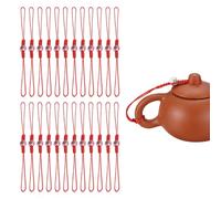 QUARKZMAN 40 Pzas Cuerda Para Tetera 6.7" Cordones Hechos A Mano Con Cuentas De Porcelana Blanca Y Morada Cuerda Protectora Para Tetera Accesorios Para Ceremonia De Té China Rojo