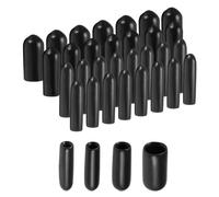 QUARKZMAN 40 Tapones de Goma Redondos 2mm 3mm 4mm 6mm Cubierta de Vinilo Negro Protectores de Rosca de Tornillo Kit de Surtido