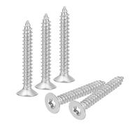 QUARKZMAN 40 Tornillos de Cabeza Plana Torx M5 x 35mm Acero Inoxidable 304 Avellanados Autorroscantes Antirrobo Resistentes a Manipulaciones Compatibles Con Punta T25 (Plateados)