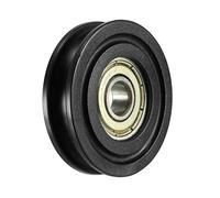 QUARKZMAN 40 x 10mm Rodamiento Polea x 1uds U Ranura para Conducción Mecánica Equipo, Puerta y Ventana, [Negro, Plata]