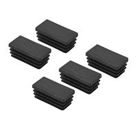 QUARKZMAN 40 x 20mm Rectángulo Tubo Inserción x 5uds Extremo Tapa Cubiertas para Mobiliario Reemplazo, [Negro]