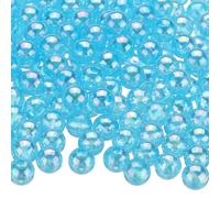 QUARKZMAN 400pcs Cuentas Redondas de Acrílico de Color AB, 8mm Azul Cuentas Espaciadoras de Burbujas Sueltas con Agujero para Pendientes Pulseras Collares Llaveros Manualidades DIY