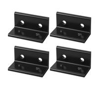 QUARKZMAN 4080 Aluminio Extrusión Perfil Esquina Soporte, 4 Agujeros L-Forma Negro Soporte, Recto Ángulo Junta Conectores, 4uds