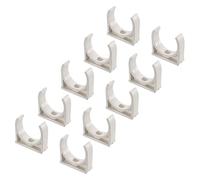 QUARKZMAN 40mm/1,57 Pulgadas PVC Agua Tubo Abrazaderas Clips x 20uds U Forma Hebillas para Tubo Agua Suministro, Blanco