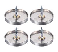 QUARKZMAN 40mm Espejo Tornillos x 4uds Inoxidable Acero Tapas decorativas Cubierta Sujetadores para Decorativo Espejo y Señal Publicidad Herraje, [Plata]