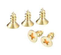 QUARKZMAN 40Pcs In Ottone, M4 X 10mm Testa Piatta Autofilettanti Phillips Per Lavorazione Del Legno Per Cerniere Porte, Mobili In Legno, Elettrodomestici