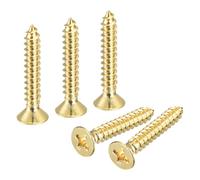 QUARKZMAN 40Pcs In Ottone Per Legno, M3.5 x 20mm Testa Piatta Autofilettanti Phillips Per Cerniere Porte, Mobili In Legno, Elettrodomestici