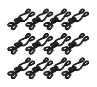 QUARKZMAN 40uds Hierro Costura Ganchos y Ojo Cierres, 28mm Cubierto Invisible Costura Accesorios para Sujetador Ropa Pantalones Chaqueta Falda Bricolaje Artesanía, Negro