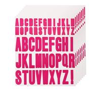 QUARKZMAN 440pcs 8 Hojas Pegatinas de Letras de Vinilo Impermeables Adhesivas para Interiores/Exteriores Calcomanía de Letras para Buzón Manualidades Puerta Coche Rosa