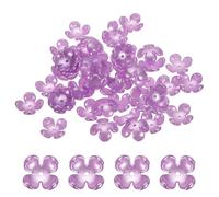 QUARKZMAN 48 Piezas De Tapas De Cuentas Florales 16mm/0.63" Cuentas De Perlas Florales Imitación Plástica Tapas Finales Cuentas Para Manualidades DIY Hacer Collares Aretes Morado