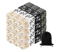 QUARKZMAN 48Pcs Dados Mágicos Contadores, Set De Dados D6 De Vida De Acrílico con Bolsa para Accesorios De Juegos De Cartas Estándar, Mármol Blanco, Mármol Negro, Blanco, Negro