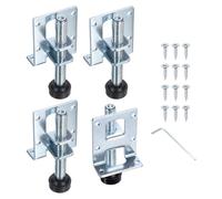 QUARKZMAN 4Pack Patas Niveladoras Ajustables para Muebles, 3.15" Patas Niveladoras De Metal para Gabinetes De Banco De Trabajo Armario, Plateado