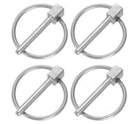 QUARKZMAN 4Pcs 1/8" x 1-3/16" Pasador de Seguridad con Anillo Pasadores de Seguridad Redondos de Acero Inoxidable para Barco Kayak Canoa Remolque Troleys Cortadoras de Césped Plata