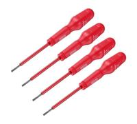 QUARKZMAN 4pcs 1000v Destornillador Eléctrico Aislado Magnético Ranurado 3mm x 75mm CR-V Electricistas Destornilladores de Cabeza Plana, Rojo