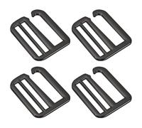 QUARKZMAN 4Pcs 38mm/1.5" Hebilla de Metal en Forma de G Ajustable Deslizadores Planos Tri-Glide para Correa de Mochila, Gris Oscuro
