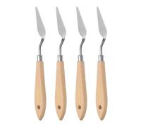 QUARKZMAN 4Pcs 8# Espátula de Pintura de Acero Inoxidable Puntiaguda para Mezclar y Extender Pintura Acrílica y Óleo en Lienzo con Mango de Plástico