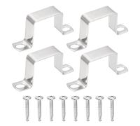QUARKZMAN 4Pcs Abrazadera En Forma De U Para Tubo Cuadrado 40x40mm Soporte En Forma De U De Acero Inoxidable 304 Abrazadera De Correa Cuadrada Con TornillosPara Tuberías Soporte