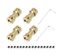 QUARKZMAN 4pcs Acoplador de Eje de Latón de 3mm a 4mm con Tornillos y Llave Hexagonal - Acoplador Flexible de Eje de Motor para Coche de Modelo RC, Avión, Ruedas, Neumáticos y Eje